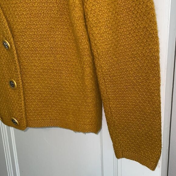 Vtg 60s/70s handmade double breasted gold sweater jacket - Picture 4 of 10